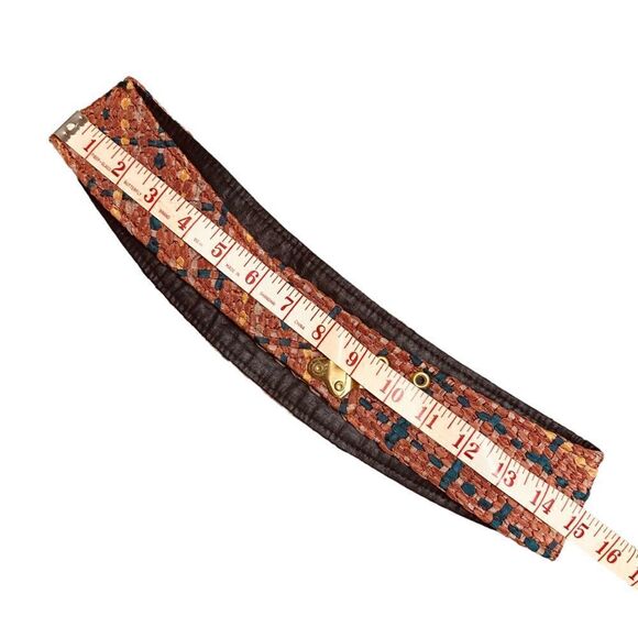 Toni A. Lowenthal Orange and Teal Woven Ribbon Belt Wearable Art - Picture 10 of 10